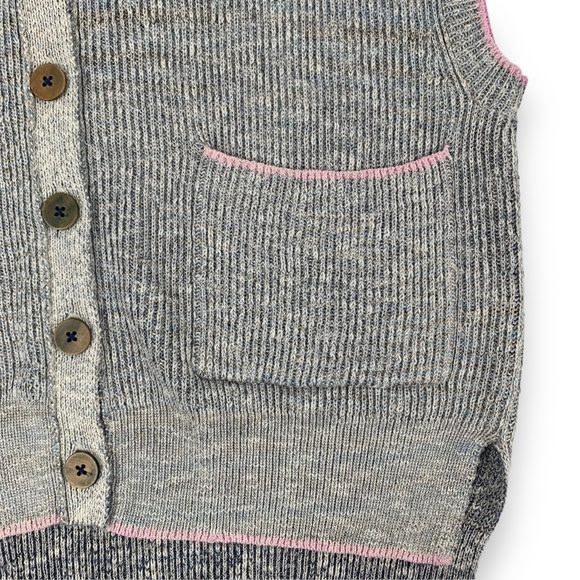 Anthropologie Pilcro Gray Washed Cardigan Sweater Vest - Picture 4 of 4